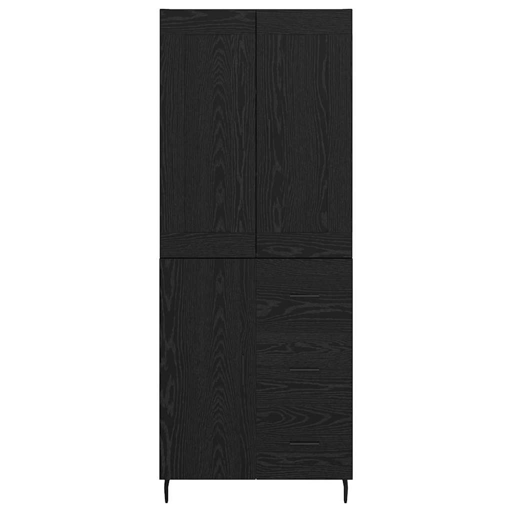 Highboard 2 pcs Schwarz Eichen-Optik Holzwerkstoff