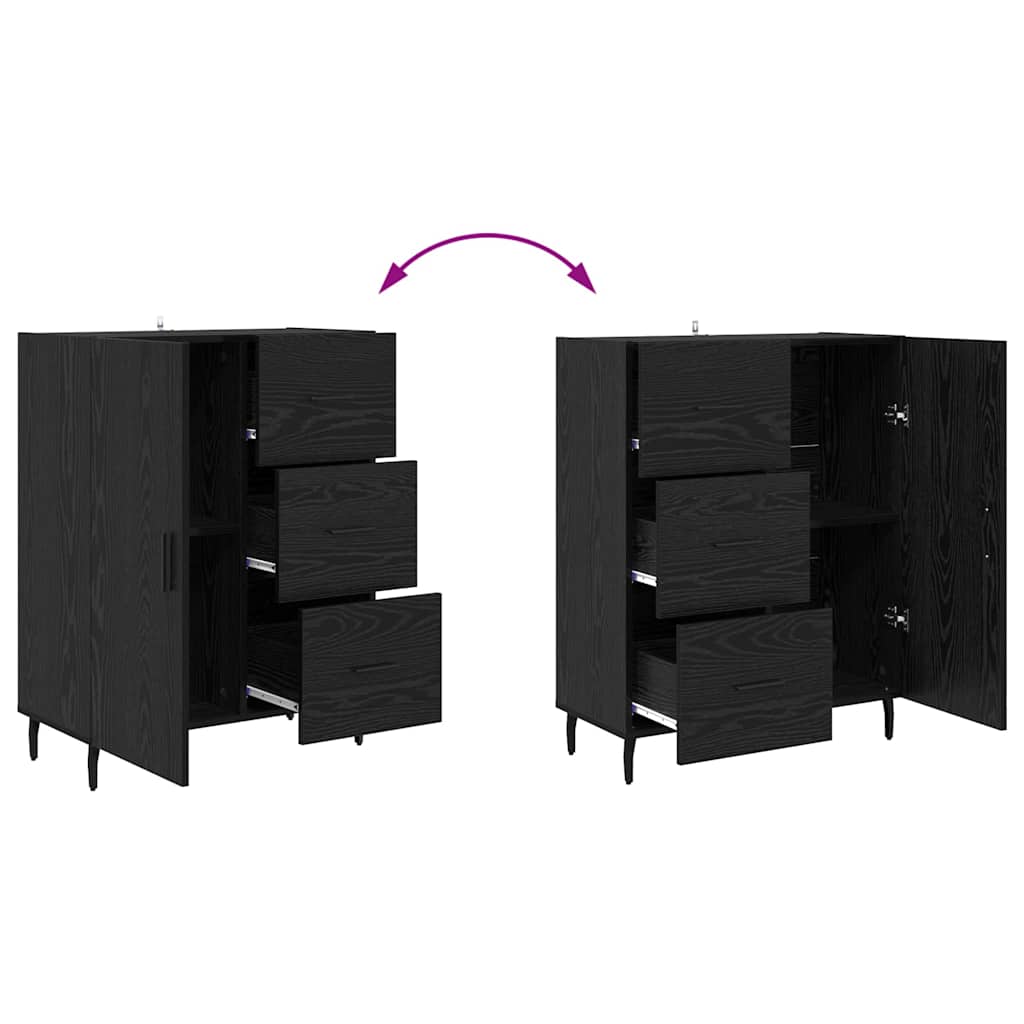 Highboard 2 pcs Schwarz Eichen-Optik Holzwerkstoff