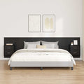 Kopfteil mit Schrank 3 pcs Schwarz Eichen-Optik Holzwerkstoff