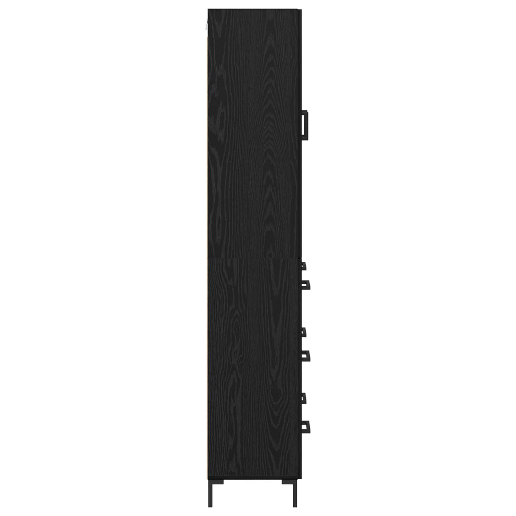 Highboard Schwarz Eichen-Optik 69,5 x 34 x 180 cm Holzwerkstoff