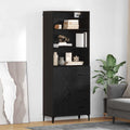 Highboard Schwarz Eichen-Optik 69,5 x 34 x 180 cm Holzwerkstoff