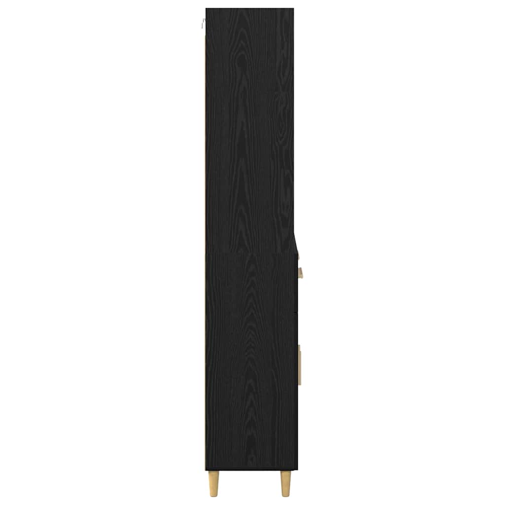 Highboard Schwarz Eichen-Optik 69,5 x 32,5 x 180 cm