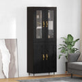 Highboard 2 pcs Schwarz Eichen-Optik Holzwerkstoff