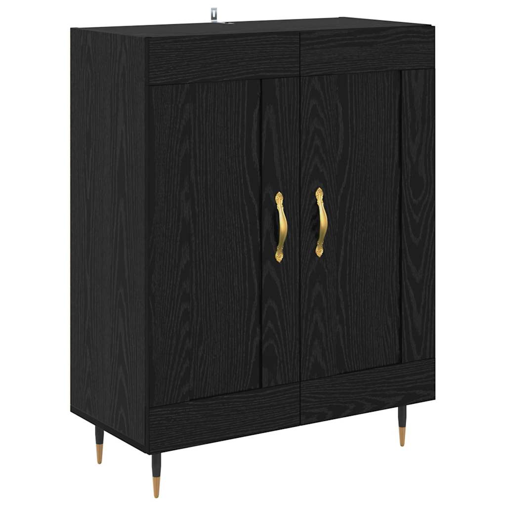 Highboard 2 pcs Schwarz Eichen-Optik Holzwerkstoff