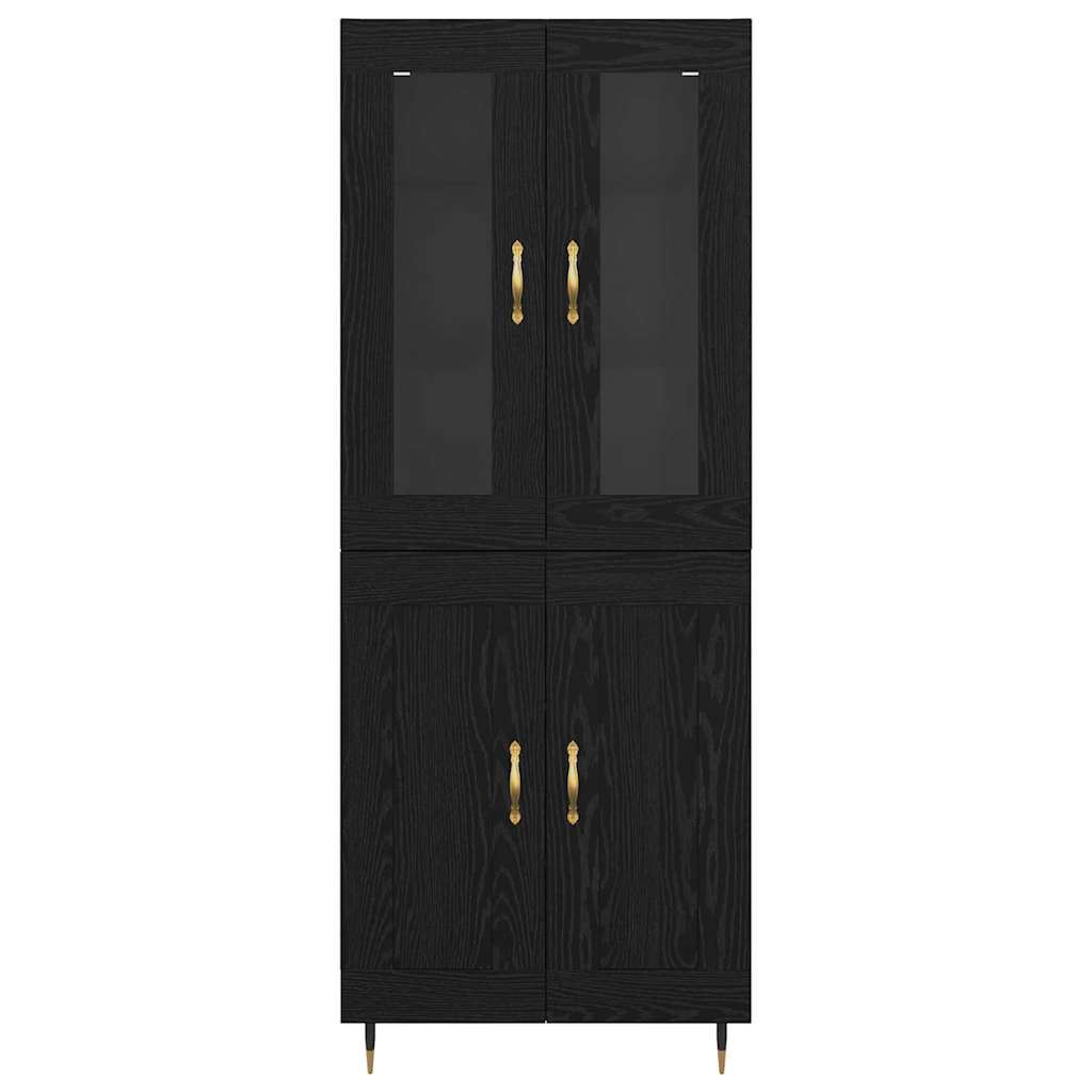 Highboard 2 pcs Schwarz Eichen-Optik Holzwerkstoff