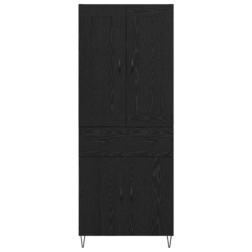 Highboard Schwarz Eichen-Optik 69,5 x 34 x 180 cm Holzwerkstoff
