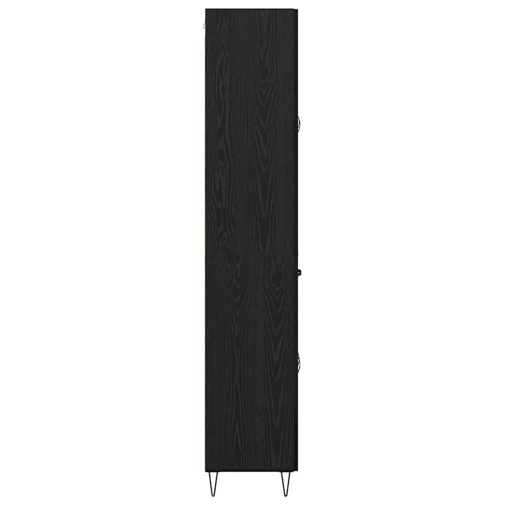 Highboard Schwarz Eichen-Optik 69,5 x 34 x 180 cm Holzwerkstoff