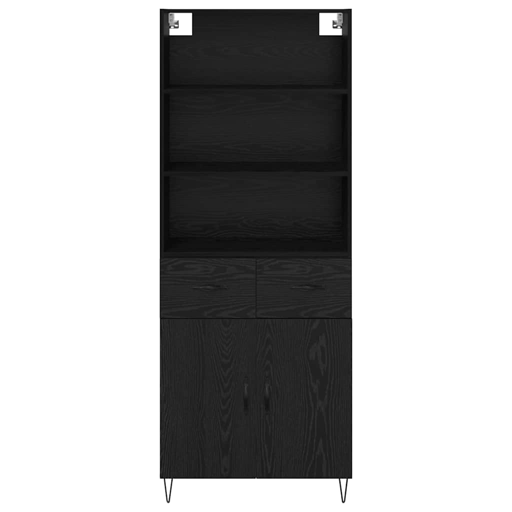 Highboard 2 pcs Schwarz Eichen-Optik Holzwerkstoff