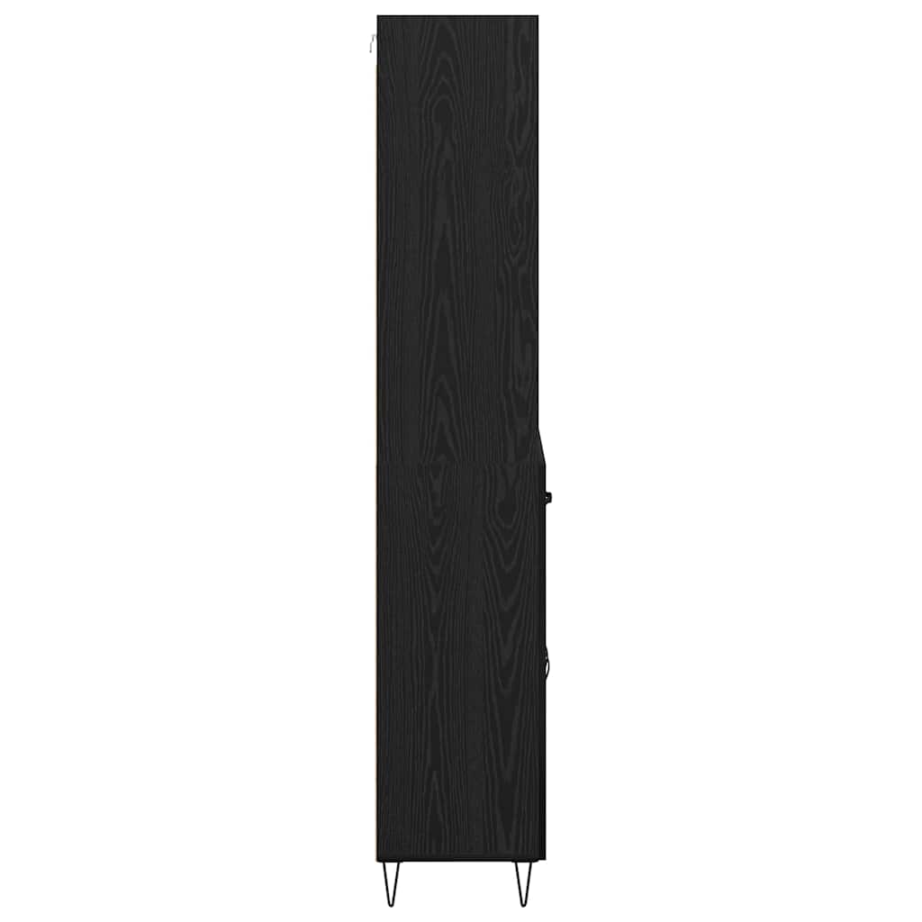 Highboard 2 pcs Schwarz Eichen-Optik Holzwerkstoff