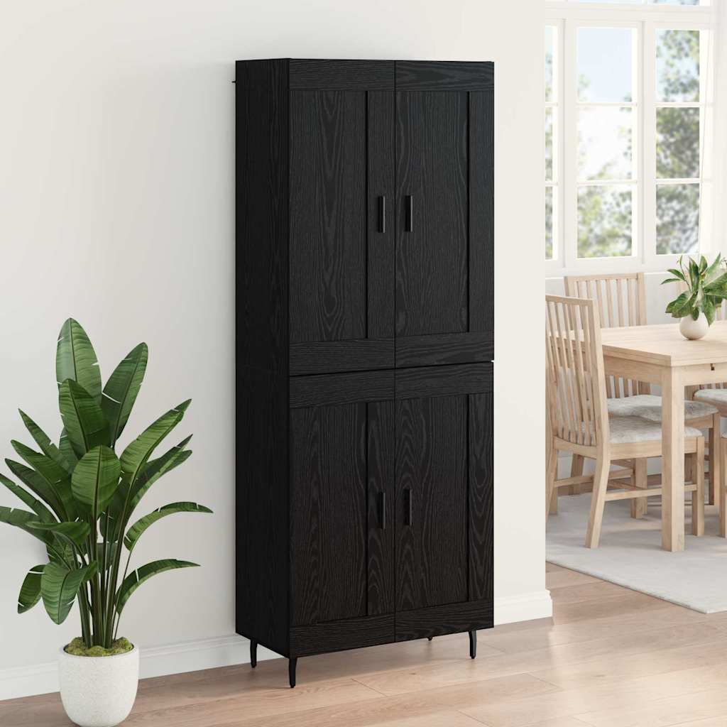 Highboard 2 pcs Schwarz Eichen-Optik Holzwerkstoff