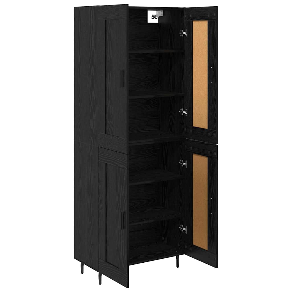 Highboard 2 pcs Schwarz Eichen-Optik Holzwerkstoff