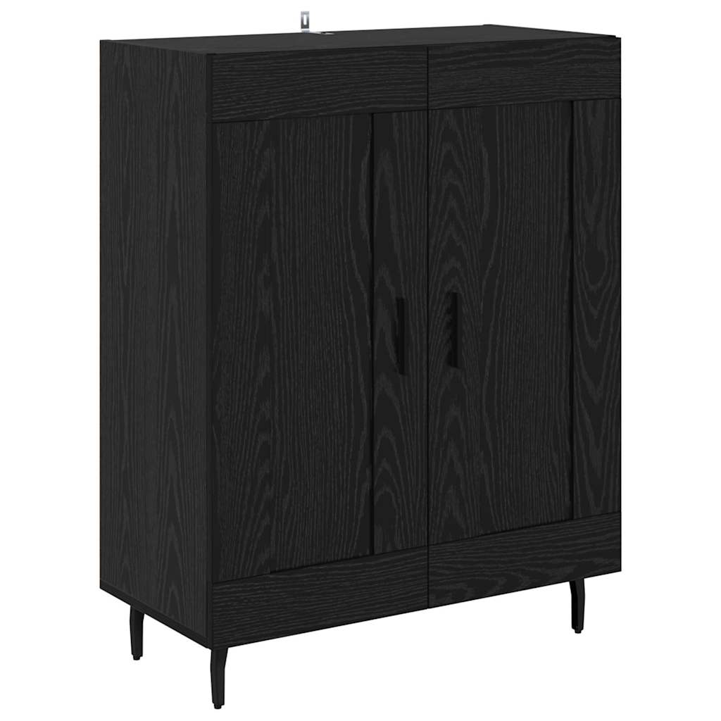 Highboard 2 pcs Schwarz Eichen-Optik Holzwerkstoff