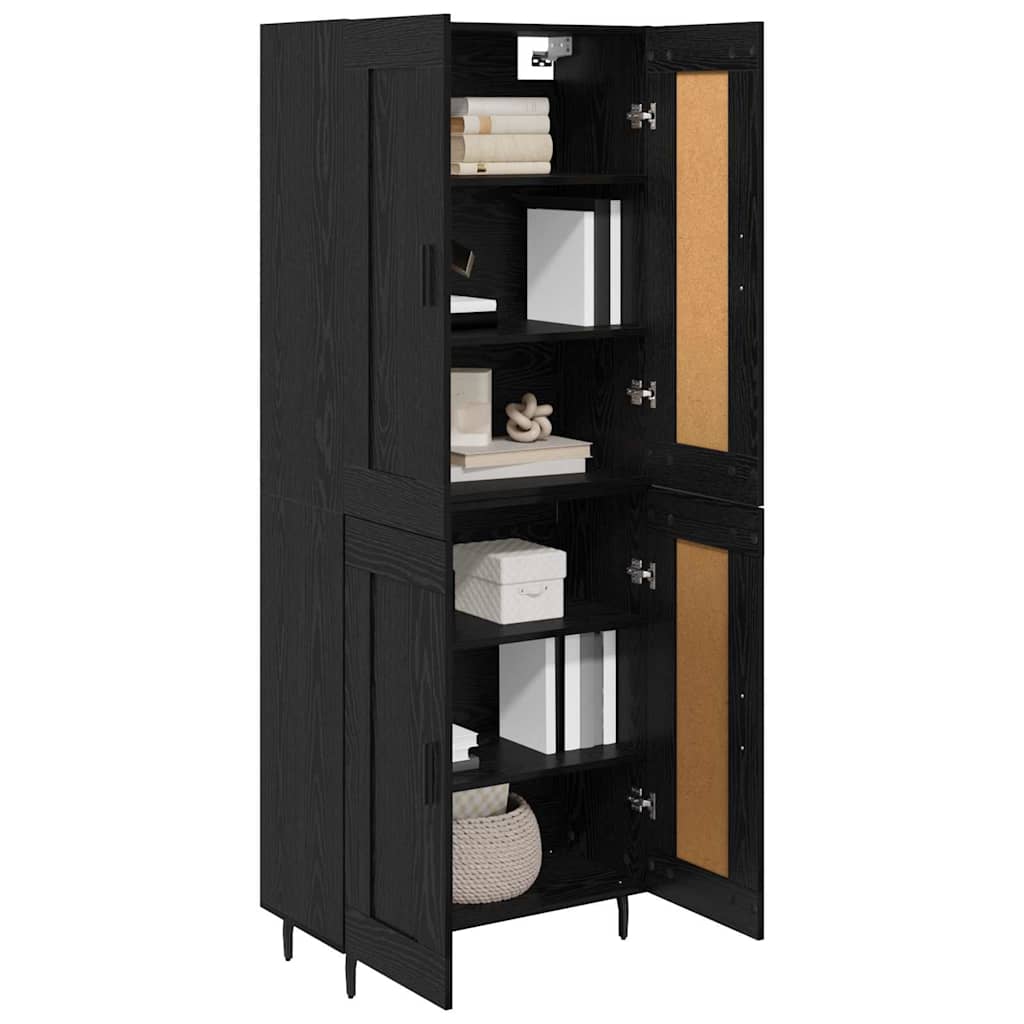 Highboard 2 pcs Schwarz Eichen-Optik Holzwerkstoff