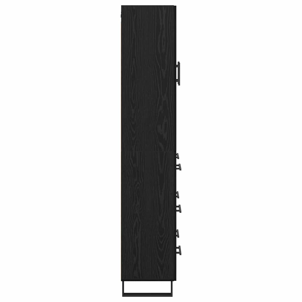 Highboard Schwarz Eichen-Optik 69,5 x 34 x 180 cm Holzwerkstoff