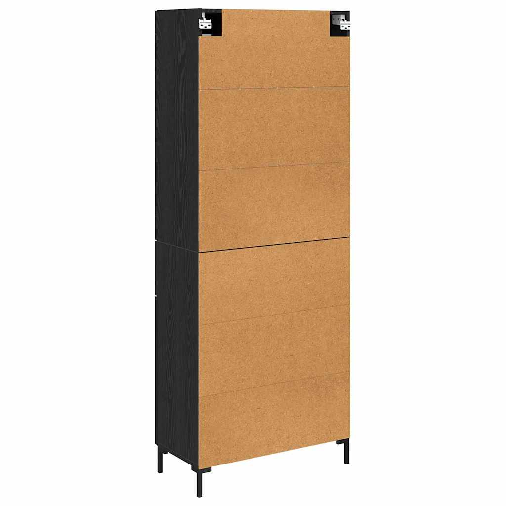 Highboard 2 pcs Schwarz Eichen-Optik Holzwerkstoff