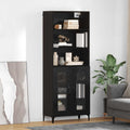 Highboard Schwarz Eichen-Optik 69,5 x 34 x 180 cm Holzwerkstoff