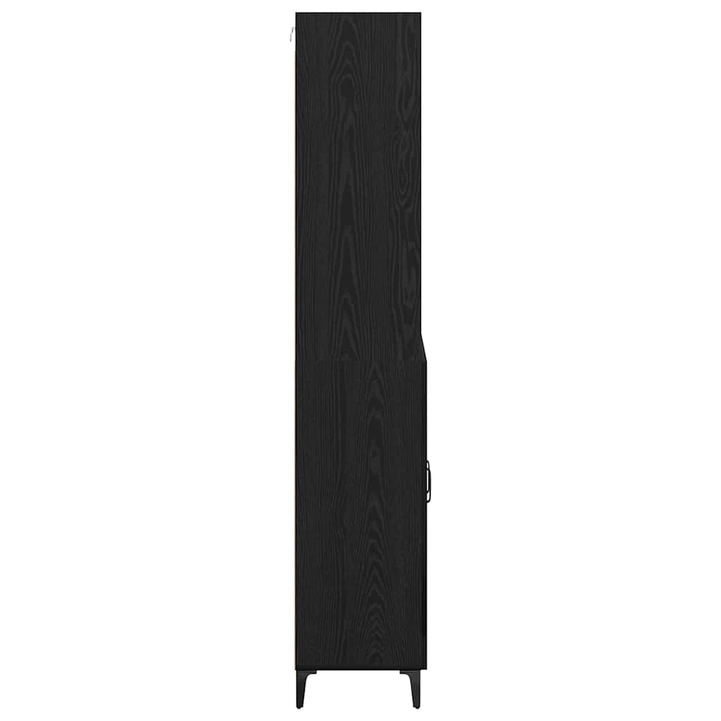 Highboard Schwarz Eichen-Optik 69,5 x 34 x 180 cm Holzwerkstoff