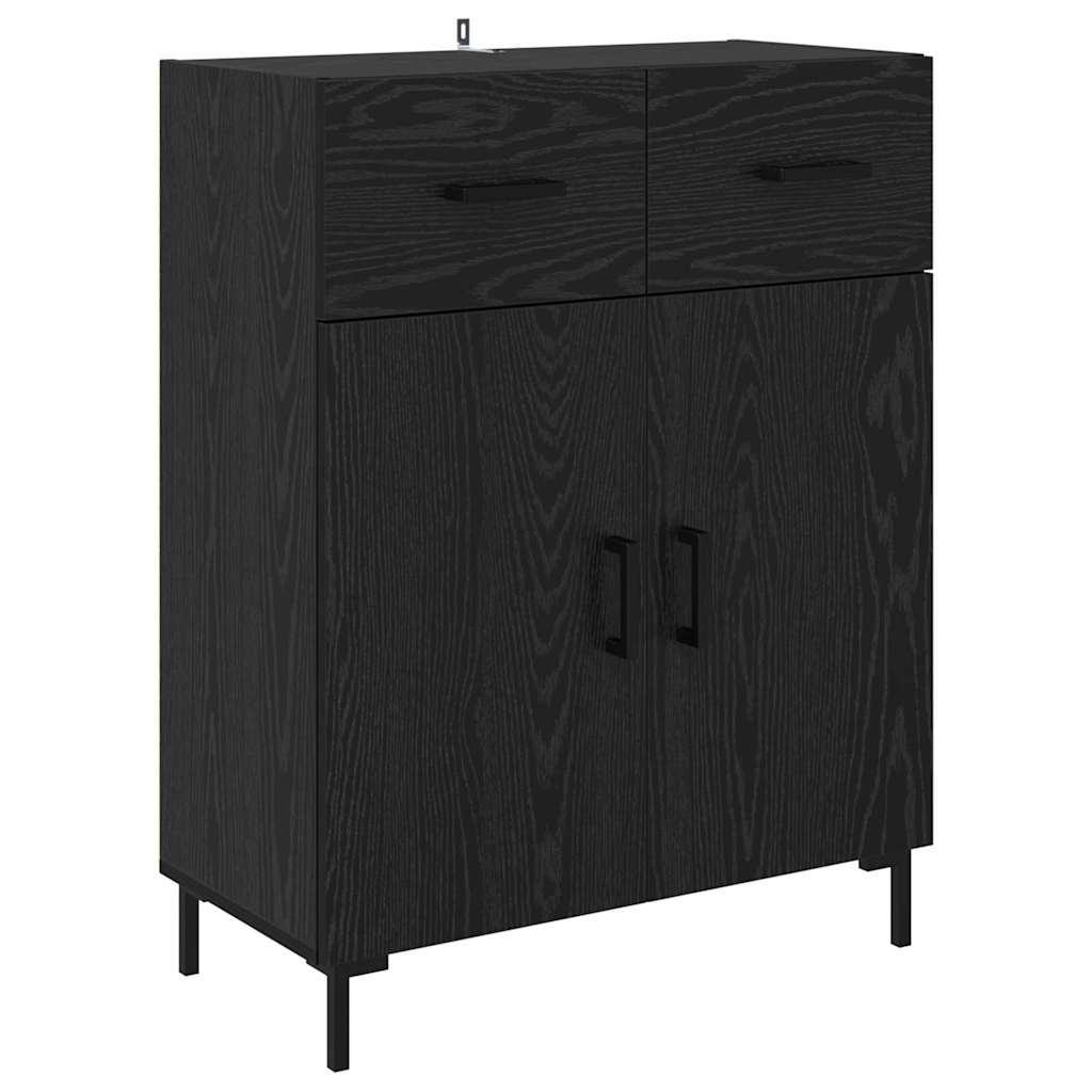 Highboard Schwarz Eichen-Optik 69,5 x 34 x 180 cm Holzwerkstoff