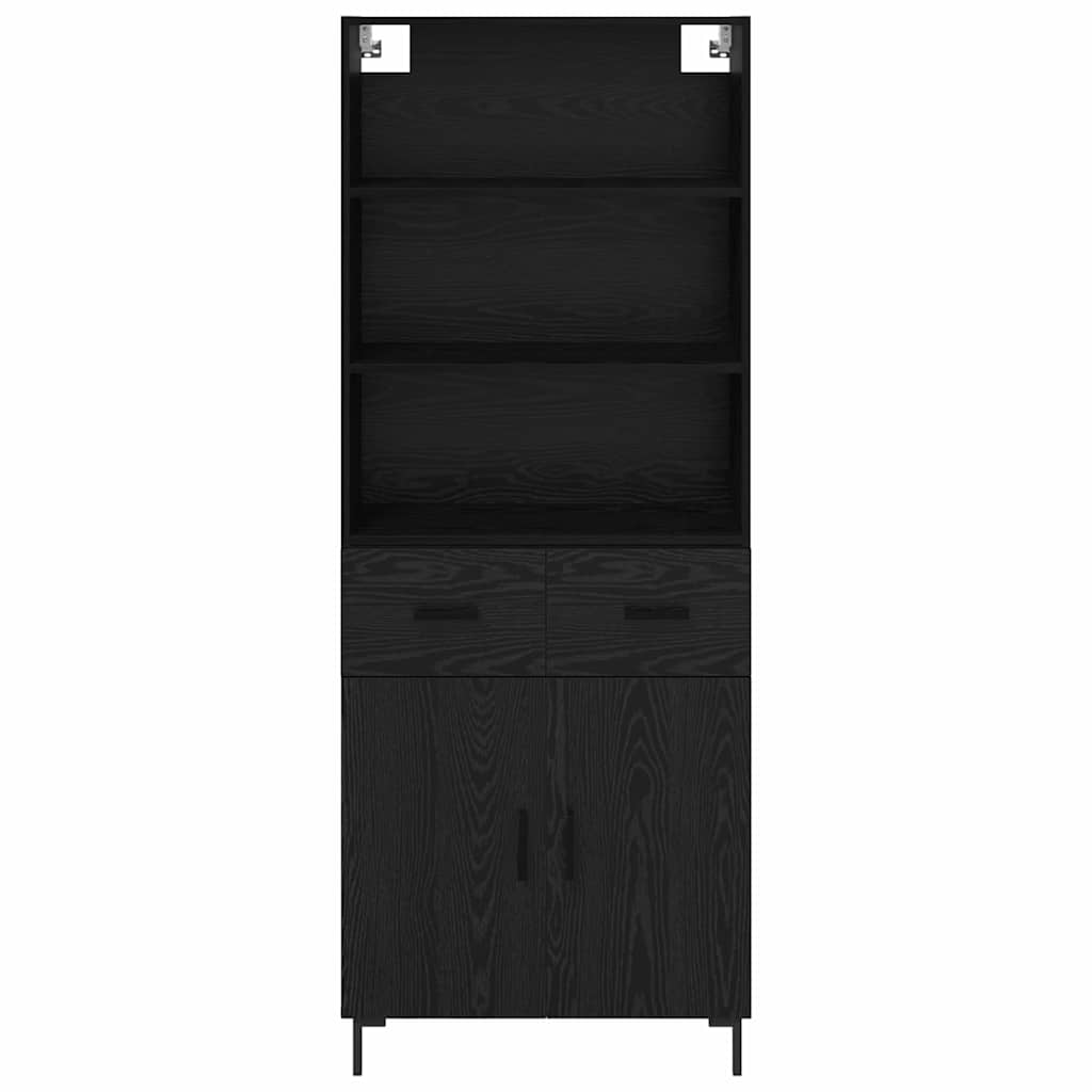 Highboard Schwarz Eichen-Optik 69,5 x 34 x 180 cm Holzwerkstoff
