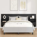 Kopfteil mit Schrank 3 pcs Schwarz Eichen-Optik Holzwerkstoff
