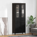 Highboard Schwarz Eichen-Optik 69,5 x 34 x 180 cm Holzwerkstoff