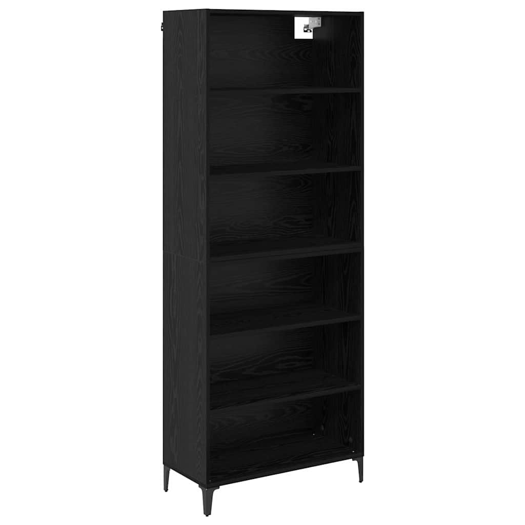 Highboard Schwarz Eichen-Optik 69,5 x 34 x 180 cm Holzwerkstoff