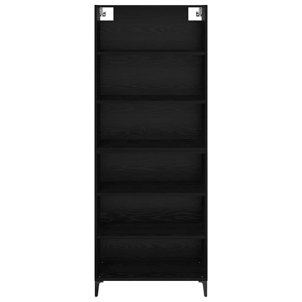 Highboard Schwarz Eichen-Optik 69,5 x 34 x 180 cm Holzwerkstoff