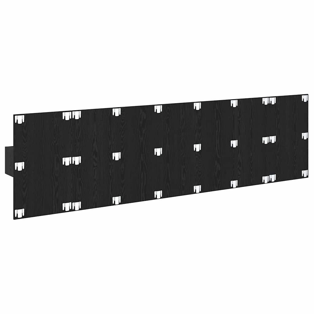 Kopfteil mit Schrank 3 pcs Schwarz Eichen-Optik Holzwerkstoff