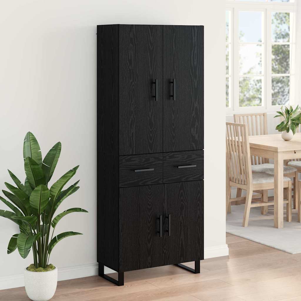 Highboard 2 pcs Schwarz Eichen-Optik 69,5 x 34 x 180 cm