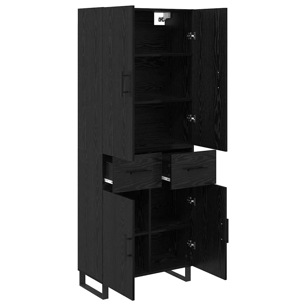 Highboard 2 pcs Schwarz Eichen-Optik 69,5 x 34 x 180 cm