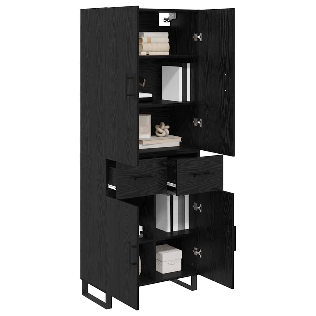 Highboard 2 pcs Schwarz Eichen-Optik 69,5 x 34 x 180 cm
