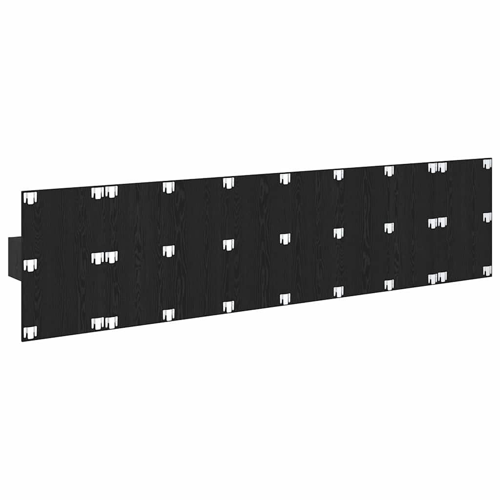Kopfteil mit Schrank 3 pcs Schwarz Eichen-Optik Holzwerkstoff