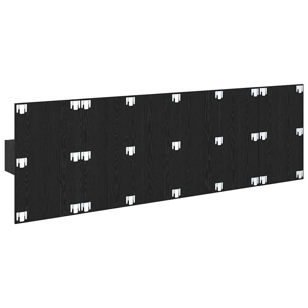 Kopfteil mit Schrank 3 Stück Schwarz Eichen-Optik Holzwerkstoff