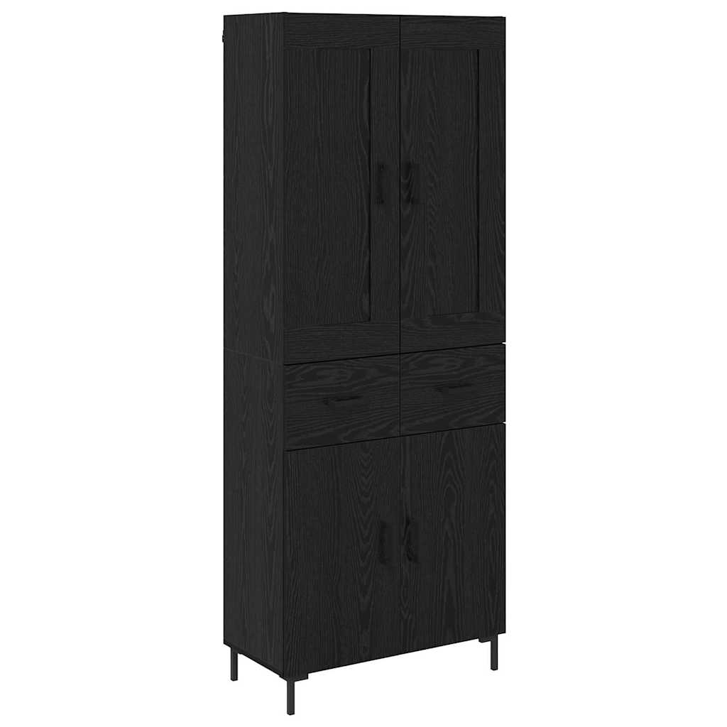 Highboard 2 pcs Schwarz Eichen-Optik Holzwerkstoff