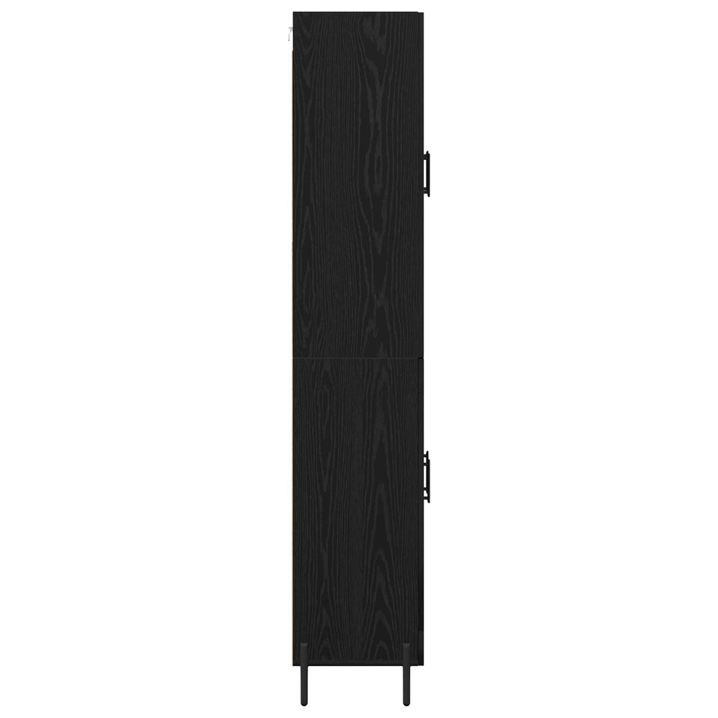 Highboard Schwarz Eichen-Optik 69,5 x 34 x 180 cm Holzwerkstoff