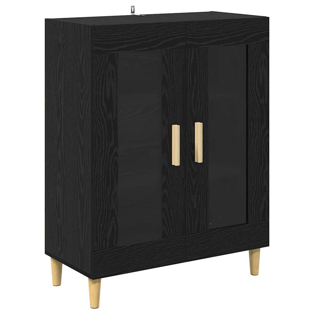 Highboard Schwarz Eichen-Optik 69,5 x 34 x 180 cm Holzwerkstoff