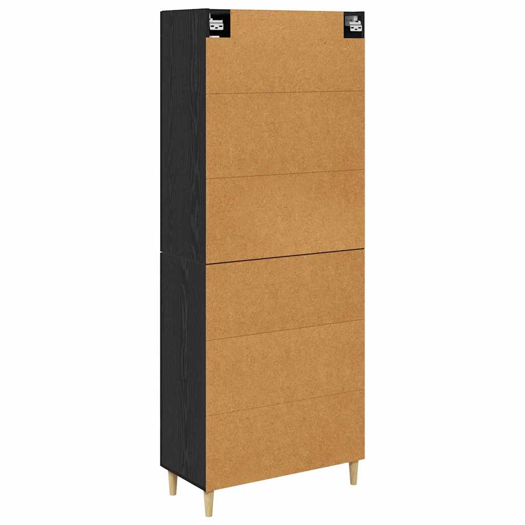 Highboard Schwarz Eichen-Optik 69,5 x 34 x 180 cm Holzwerkstoff