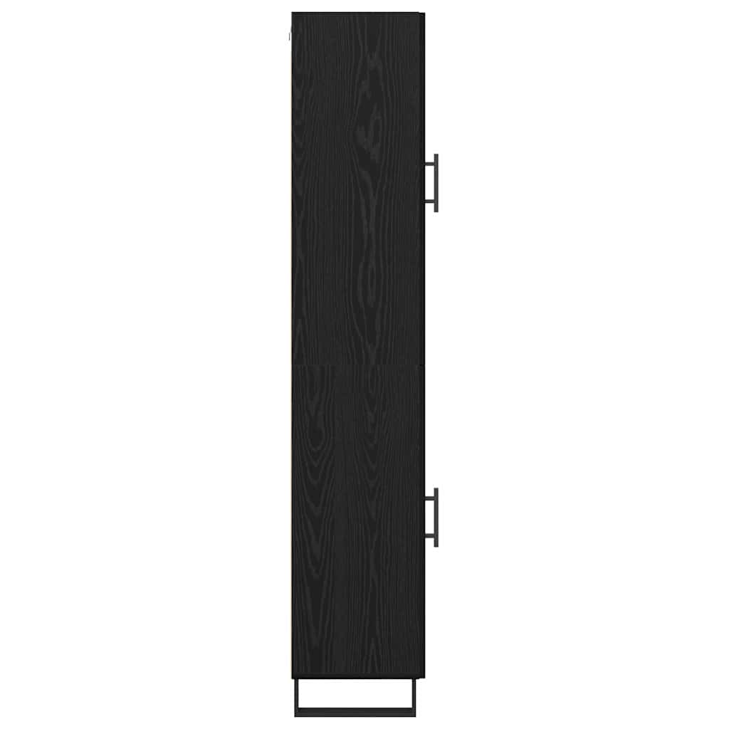 Highboard Schwarz Eichen-Optik 34,5 x 34 x 180 cm Holzwerkstoff