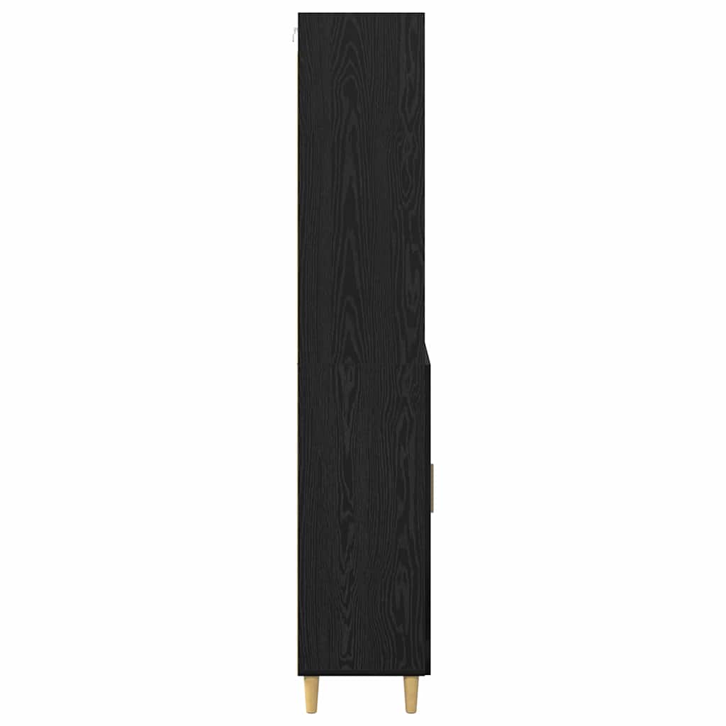 Highboard Schwarz Eichen-Optik 69,5 x 32,5 x 180 cm