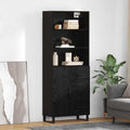 Highboard 2 pcs Schwarz Eichen-Optik Holzwerkstoff