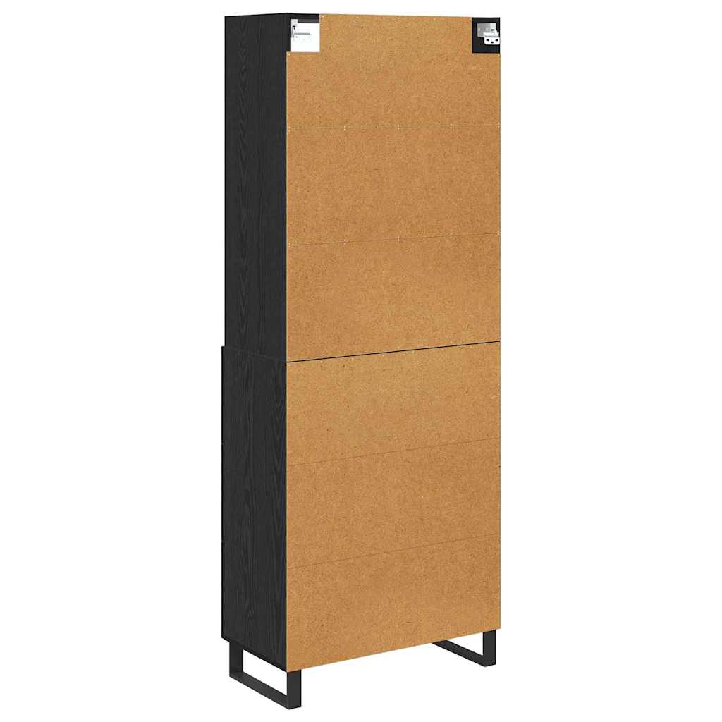 Highboard 2 pcs Schwarz Eichen-Optik Holzwerkstoff