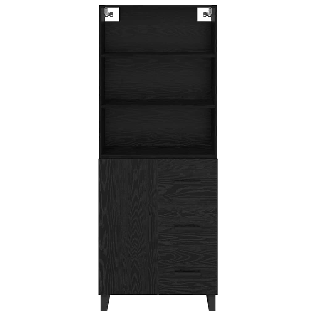 Highboard 2 pcs Schwarz Eichen-Optik Holzwerkstoff