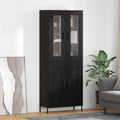 Highboard Schwarz Eichen-Optik 69,5 x 34 x 180 cm Holzwerkstoff