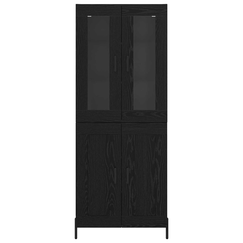 Highboard Schwarz Eichen-Optik 69,5 x 34 x 180 cm Holzwerkstoff