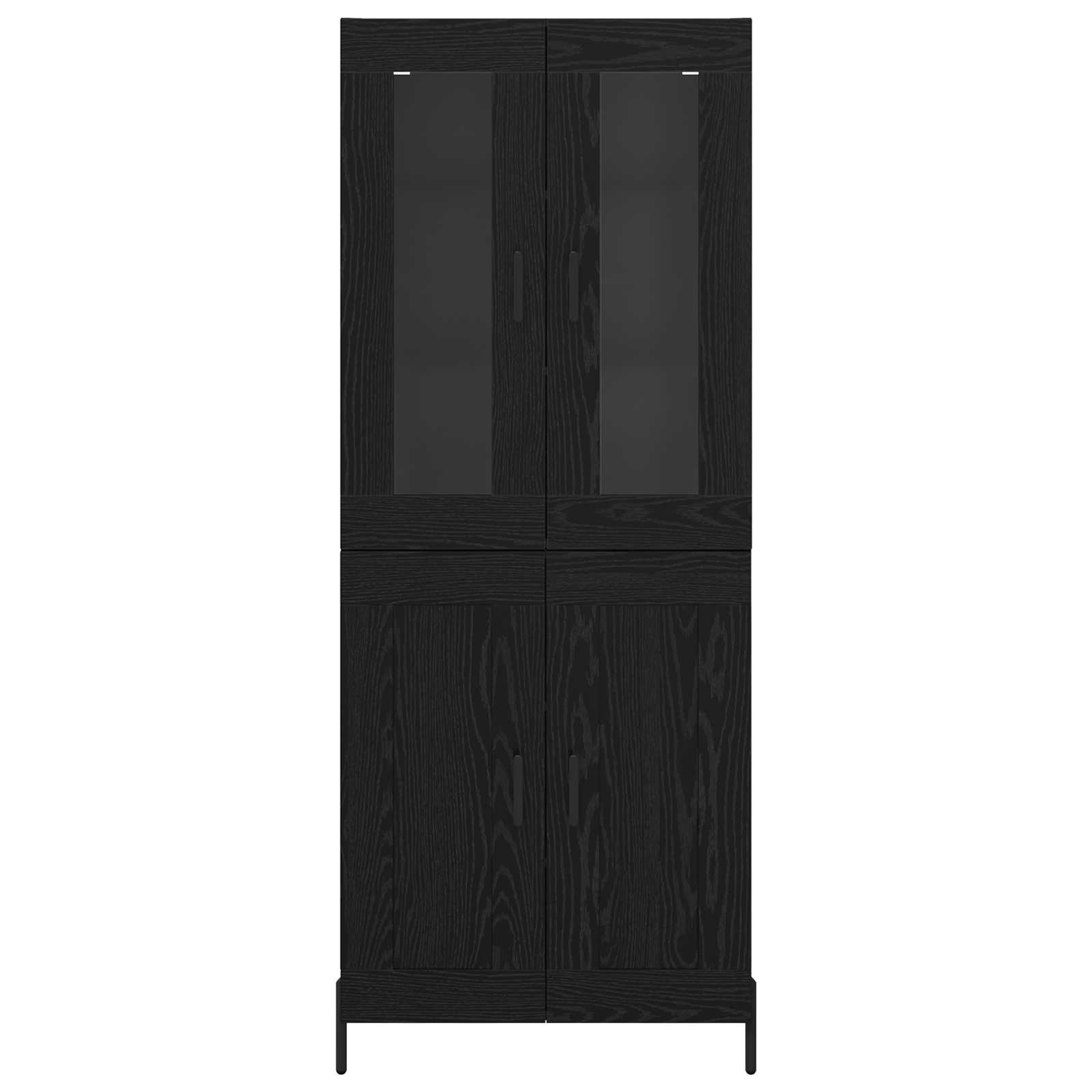 Highboard Schwarz Eichen-Optik 69,5 x 34 x 180 cm Holzwerkstoff