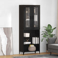 Highboard Schwarz Eichen-Optik 69,5 x 34 x 180 cm Holzwerkstoff