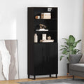 Highboard 2 pcs Schwarz Eichen-Optik Holzwerkstoff