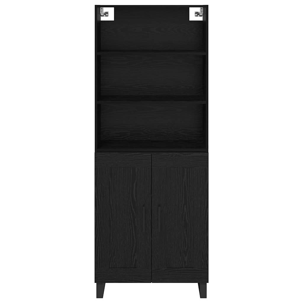 Highboard 2 pcs Schwarz Eichen-Optik Holzwerkstoff