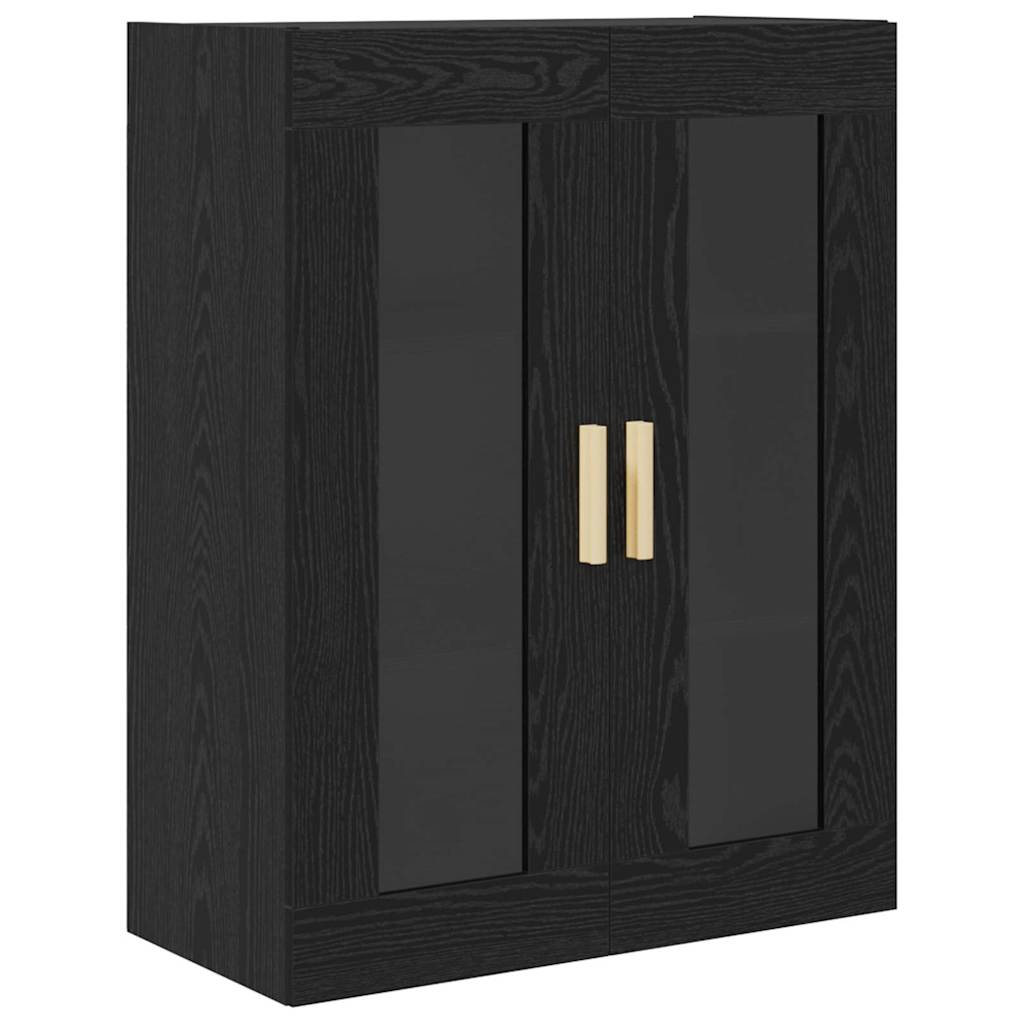 Highboard Schwarz Eichen-Optik 34,5 x 34 x 180 cm Holzwerkstoff
