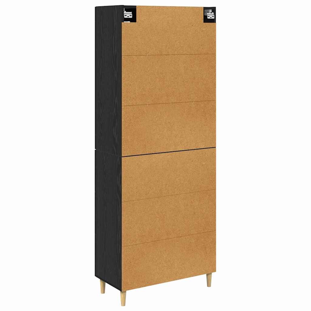 Highboard Schwarz Eichen-Optik 34,5 x 34 x 180 cm Holzwerkstoff